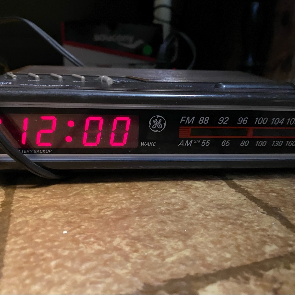 GE Digital Alarm Clock Radio with Red Display